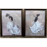 Two large modern prints of ballerinas, 106cm x 82