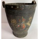 A 19th century leather fire bucket, with a leather