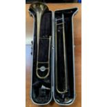 A "Bundy" trombone, cased