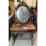 A 19th century rosewood dressing table, with oval