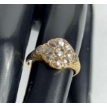 A late Victorian nine stone rose diamond cluster r
