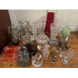 A collection of glassware including various mid ce