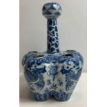 A 19th century Chinese blue and white crocus vase, d