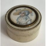 A 19th century ivory box and cover,