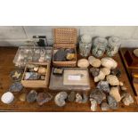 A collection of minerals, rocks and fossils