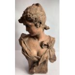 An Art Nouveau terracotta bust by Alfred Jean Fore