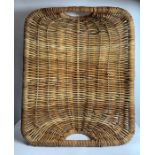 A vintage wicker bread/baguette basket