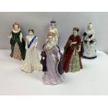 Four Coalport figures from the 'Queens of England'