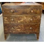 A Regency painted chest of drawers, having the ori