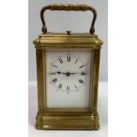 A late 19th century French 2 train carriage clock wi