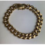 A 9 carat gold bracelet of solid curb links, 47.5