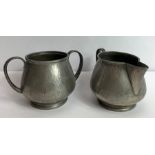 A Liberty & Co "Tudric" hammered pewter sucrier an