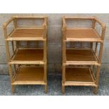A pair of vintage bamboo three sections unit, 69cm
