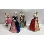 Four Royal Doulton Queens of the Realm porcelain f