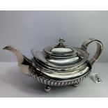 A George IV silver tea pot, by Alice and George Bu