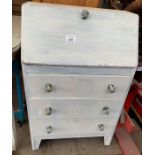 Pine corner cupboard and a painted bureau with dec