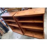 2 pine bookcases