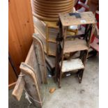 Small pine step ladder & a pine sledge