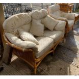 A large quantity of bamboo and wicker furniture