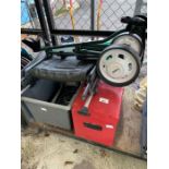 Golf trolley, Aquarius carp chair & assorted tools