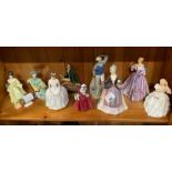 Collection of 9 Royal Doulton figures to include L