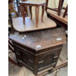 Old charm style oak trunk, decorative inlaid side