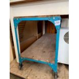 Two tier industrial blue painted trolley unit with