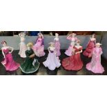 Collection of 10 Coalport figures "ladies of fashi