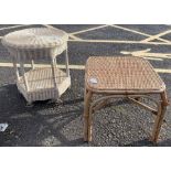 2 bamboo & wicker coffee tables