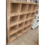 Industrial pigeon hole display unit