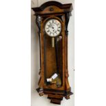 Walnut veneer cased German wall clock