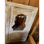 Large decorative wooden framed wall mirror