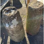 2 reconstituted staddle stone bases