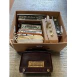 Box of vintage radios to include a Bakelite