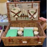 Retro picnic set with Brexton ceramics in a wicker