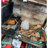 Quantity of tools & wooden tool boxes