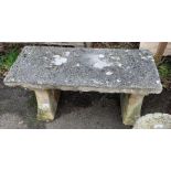 Reconstituted stone garden bench