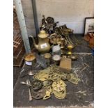 Brass & copper ware, plated metal & other items