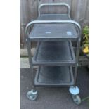 Three tier stainless steel catering trolley by Vog