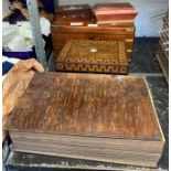 Victorian mahogany & brass bound box, a marquetry