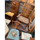 Collection of furniture to include a mid 20th cent