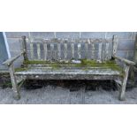 Weathered teak garden bench