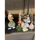 Collection of Coalport figures of ladies