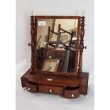 A Victorian mahogany dressing table mirror, with t