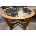 A 1970s G-Plan teak framed circular top occasional