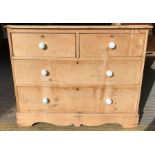 A Victorian pine chest of two short and two