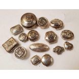 A collection of fifteen silver, silver coloured an