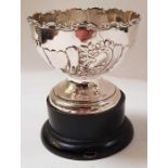 A small silver rose bowl, maker WHS, Birmingham 19
