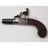 A 19th Century flintlock pocket pistol by Westley