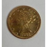 An 1881 $10 gold coin